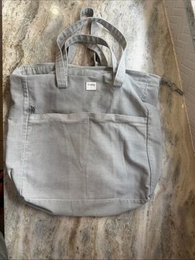 TYPO Gray Canvas Tote Bag